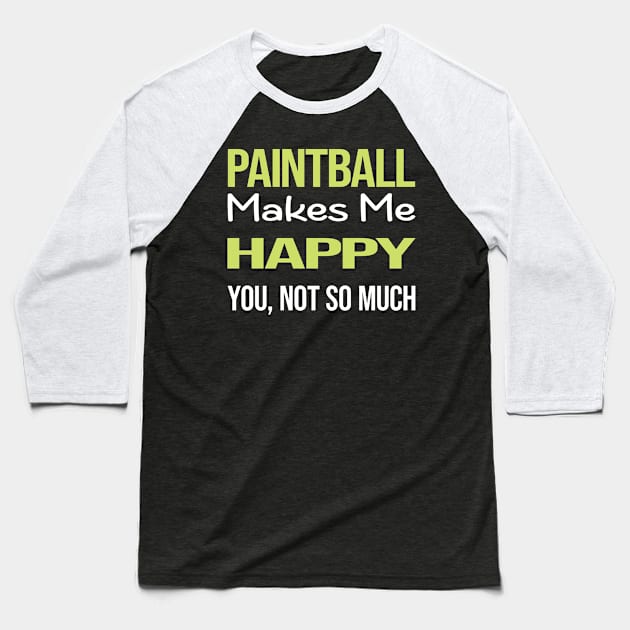 Funny Happy Paintball Baseball T-Shirt by symptomovertake